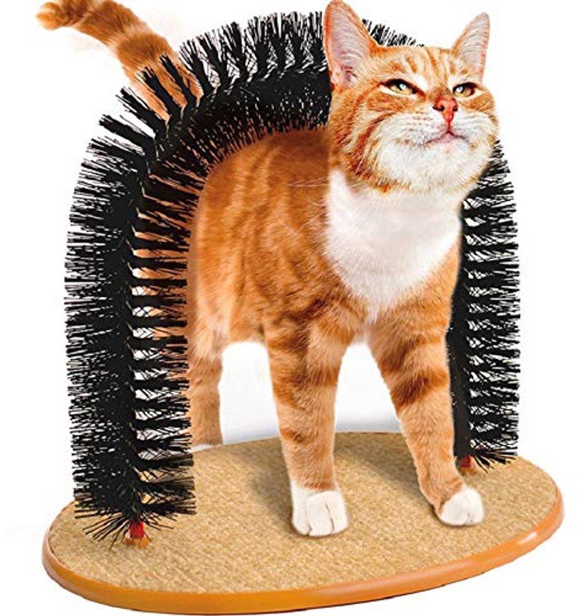 Kattenmassage‑wrijfborstel - vachtverzorgingsborstel - boogvormig ontwerp voor katten