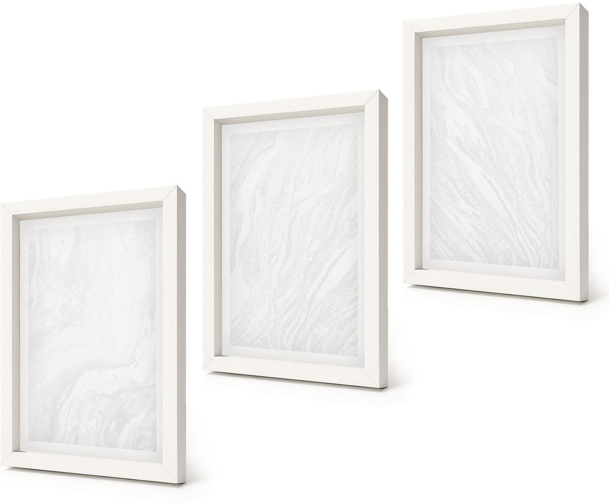 Coloray 3-Delige Schilderij Set - Elegante lineaire structuur van marmer. - 20x30 - Moderne Wanddecoratie - Slaapkamer - Stijlvolle Muurdecoratie
