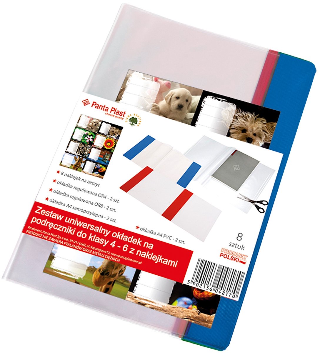 Panta Plast Schoolboekenset (8 stuks) + Stickers - Groepen 4-6