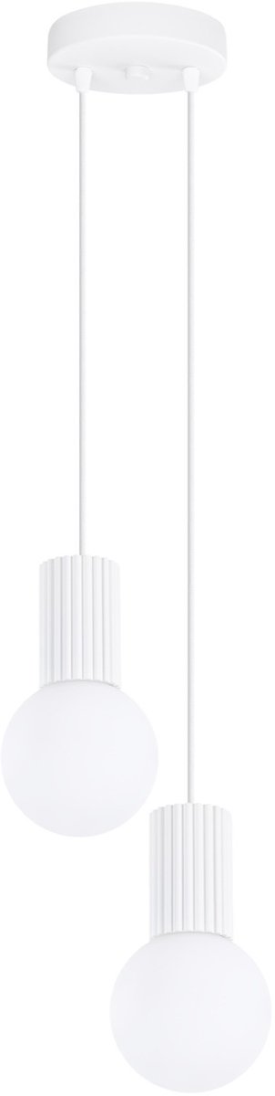 Sollux Lighting Hanglamp Halo - G9 - wit - aluminium/glas - 15x15x120cm