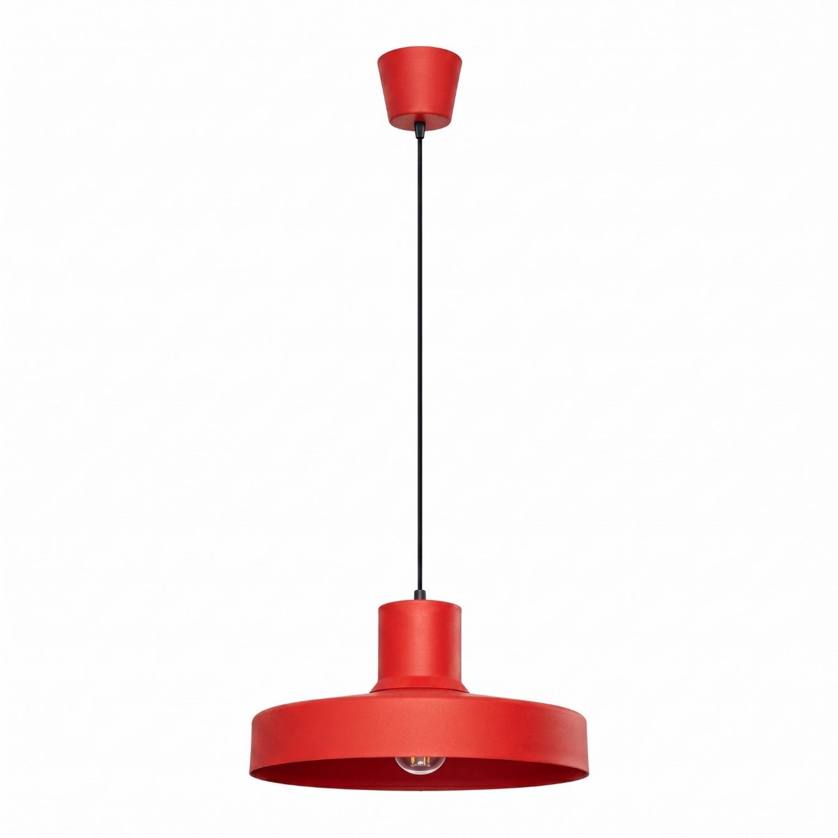 Sollux Lighting Hanglamp BILO - E27 - rood - staal - 35x35x120cm