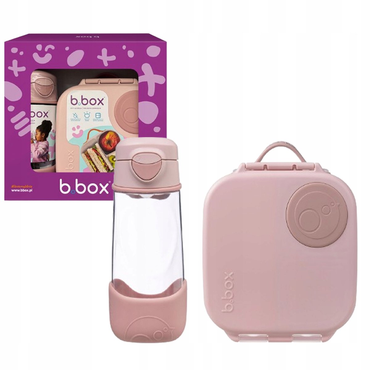 B.Box Schoolset: Tritan Fles 450ml + Mini Lunchbox