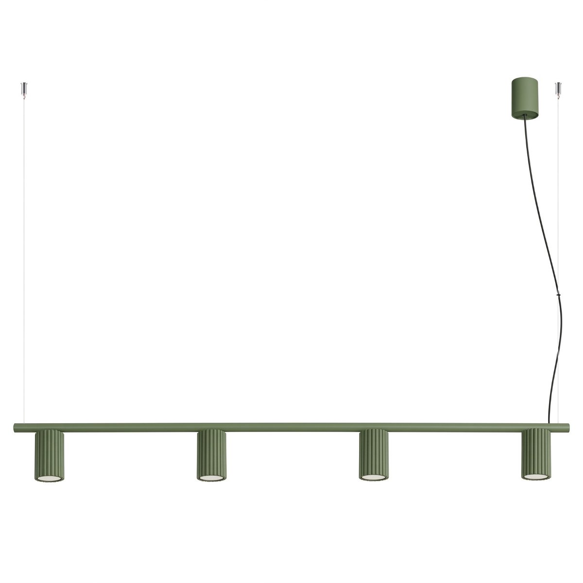 Sollux Lighting Kroonluchter KARBON - GU10 - olijfgroen - aluminium - 122x6.5x212cm