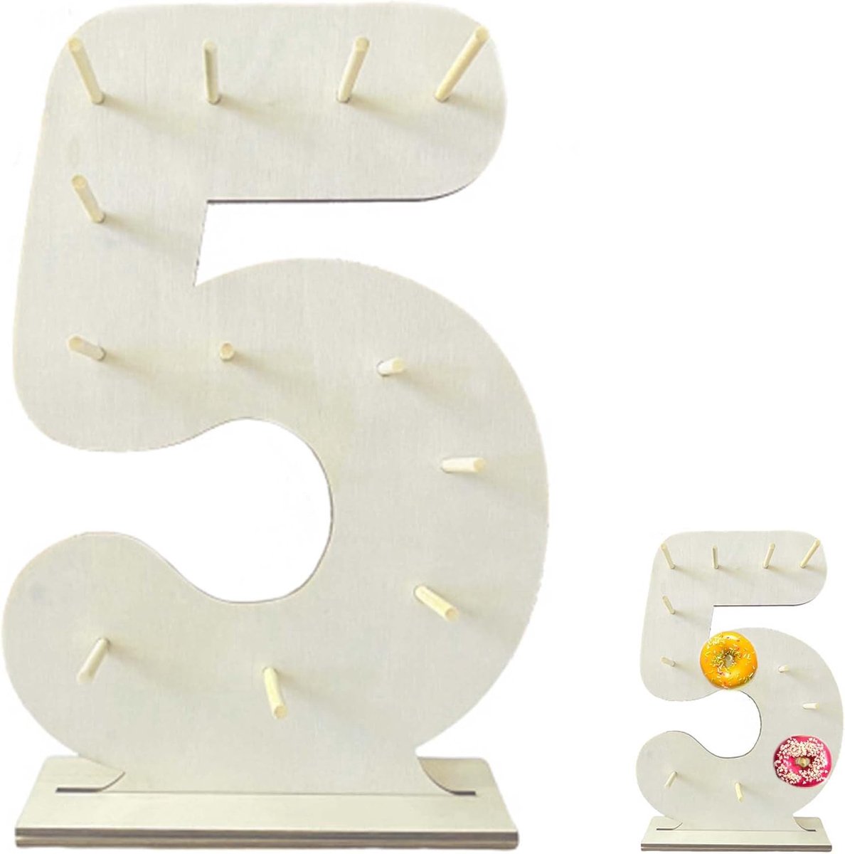 ZAHD 12 Holes Reusable Donut Display Stand Party Supplies Donut Tower Stand Wooden Holder Donut Wall Display Display - ShopVlot