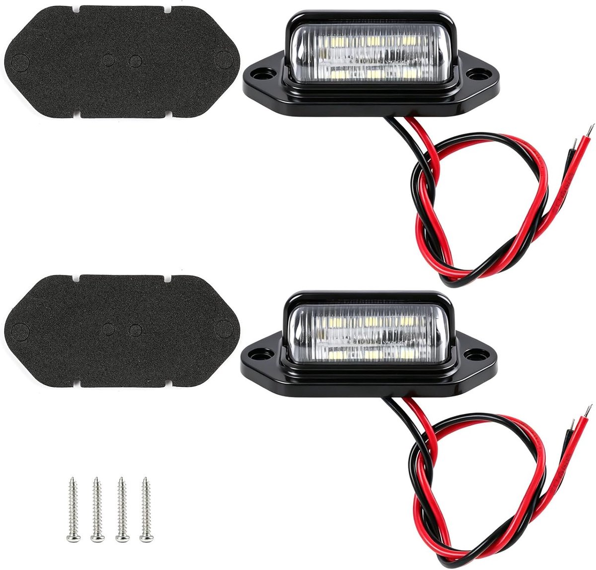 2pcs LED Knowledge Mark Lights for Cars and Motorcycles, 12V/24V Waterproof Number Shield Lights Trailer ABS Base and - ShopVlot