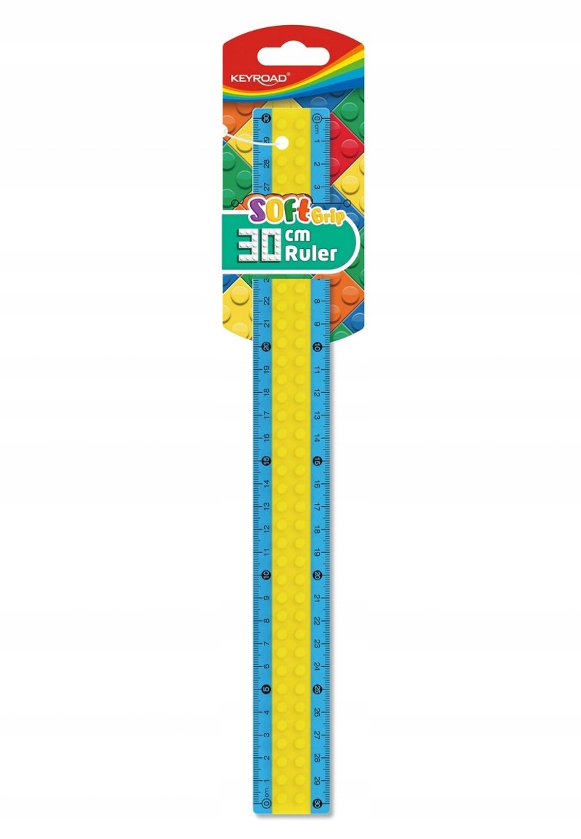 Keyroad Liniaal 30cm, Blokken Design, Flexibel, Mix Kleuren