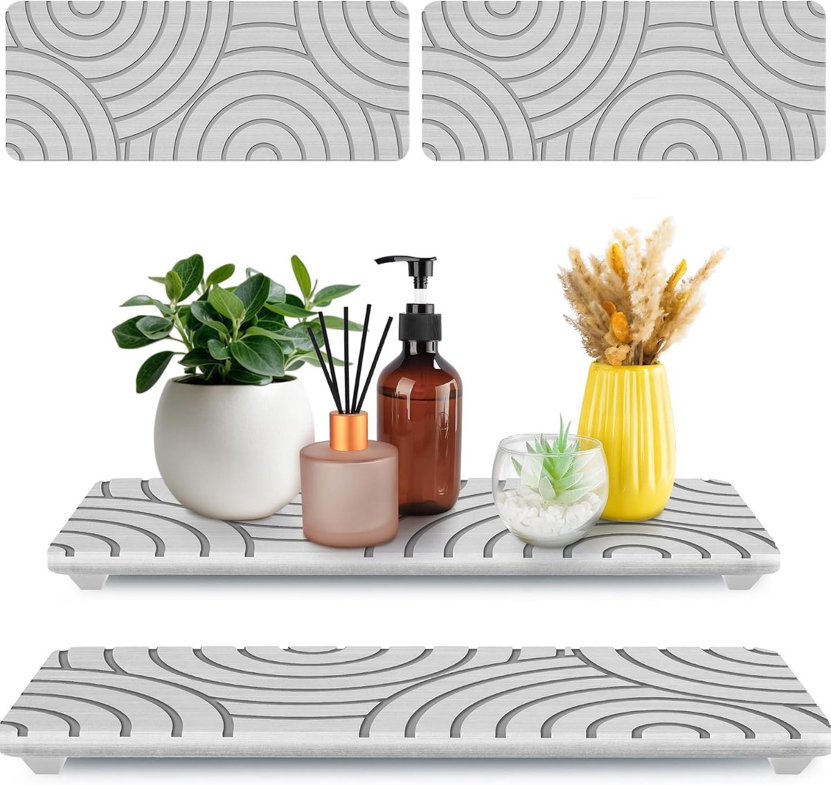 NiHome 2 Pcs Diatomaceous Earth Bathroom Drawer, Drying Mat for Kitchen and Bathroom, Non-Toxic Moisture Absorbing - ShopVlot