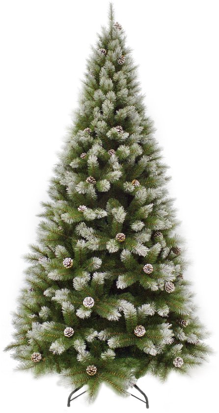 Triumph Tree Pittsburgh Kerstboom - Kerstversiering met Dennenappels en Witte Bevroren Takpunten - Kunstboom met Realistische Groene Naaldjes - H185 x Ø102 cm - Groen