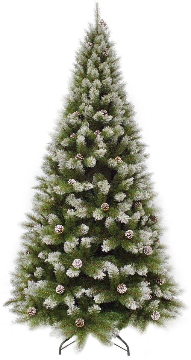 Triumph Tree Pittsburgh Kerstboom - Kerstversiering met Dennenappels en Witte Bevroren Takpunten - Kunstboom met Realistische Groene Naaldjes - H185 x Ø102 cm - Groen