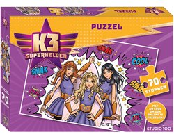 K3 - Puzzle - Super-héros - 70 pièces - Avec code QR pour faire des puzzles aussi en ligne