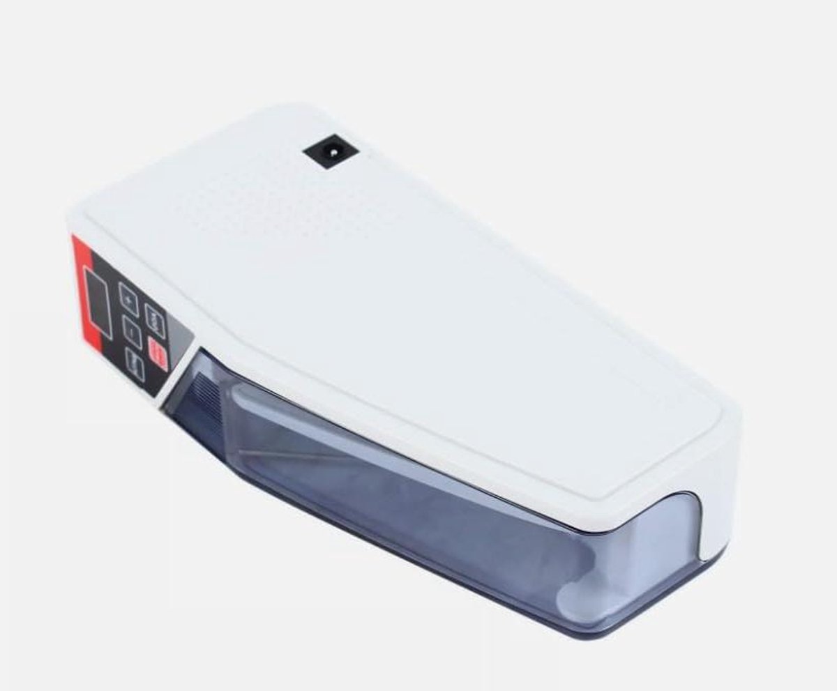 Bankbiljet Teller - Geld Teller - Efficiënt Tellen - Automatische Stapelfunctie - 19 x 5 x 9 cm - Wit