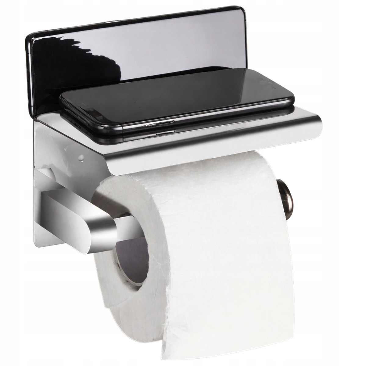Moderne toiletrolhouder met Plank 2-in-1 Zilver