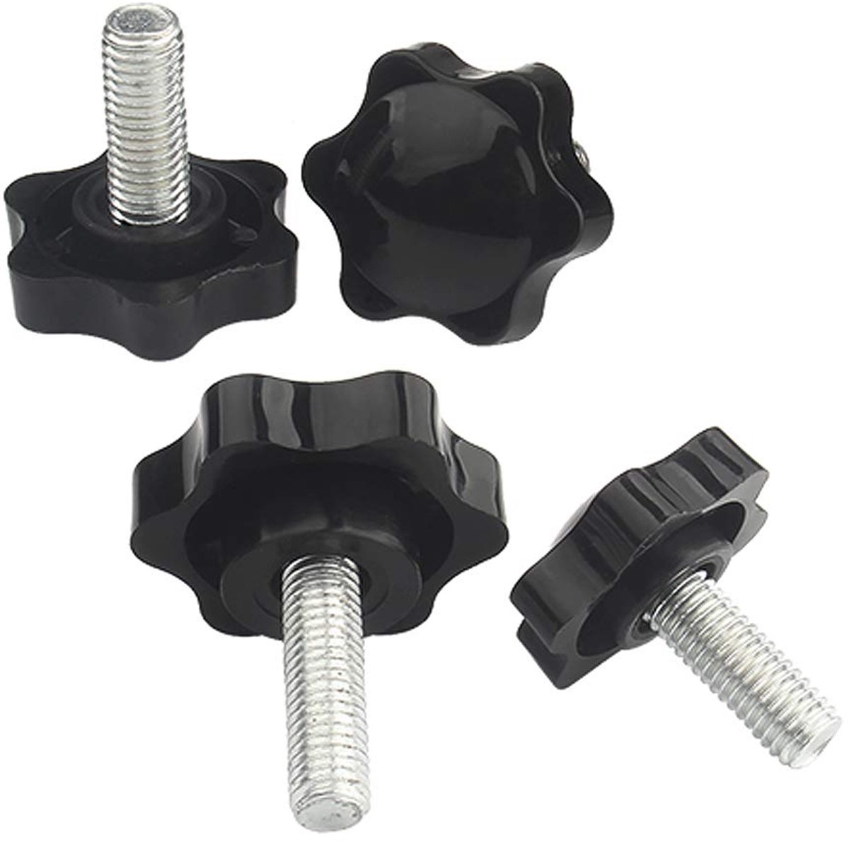 Gekartelde Star Hex gevormd hoofd Clamping Machineschroef Metric Bolts Knop Plastic Carbon Steel Galvanization Hardware Assortiment kit set, M5×8mm,10 pcs