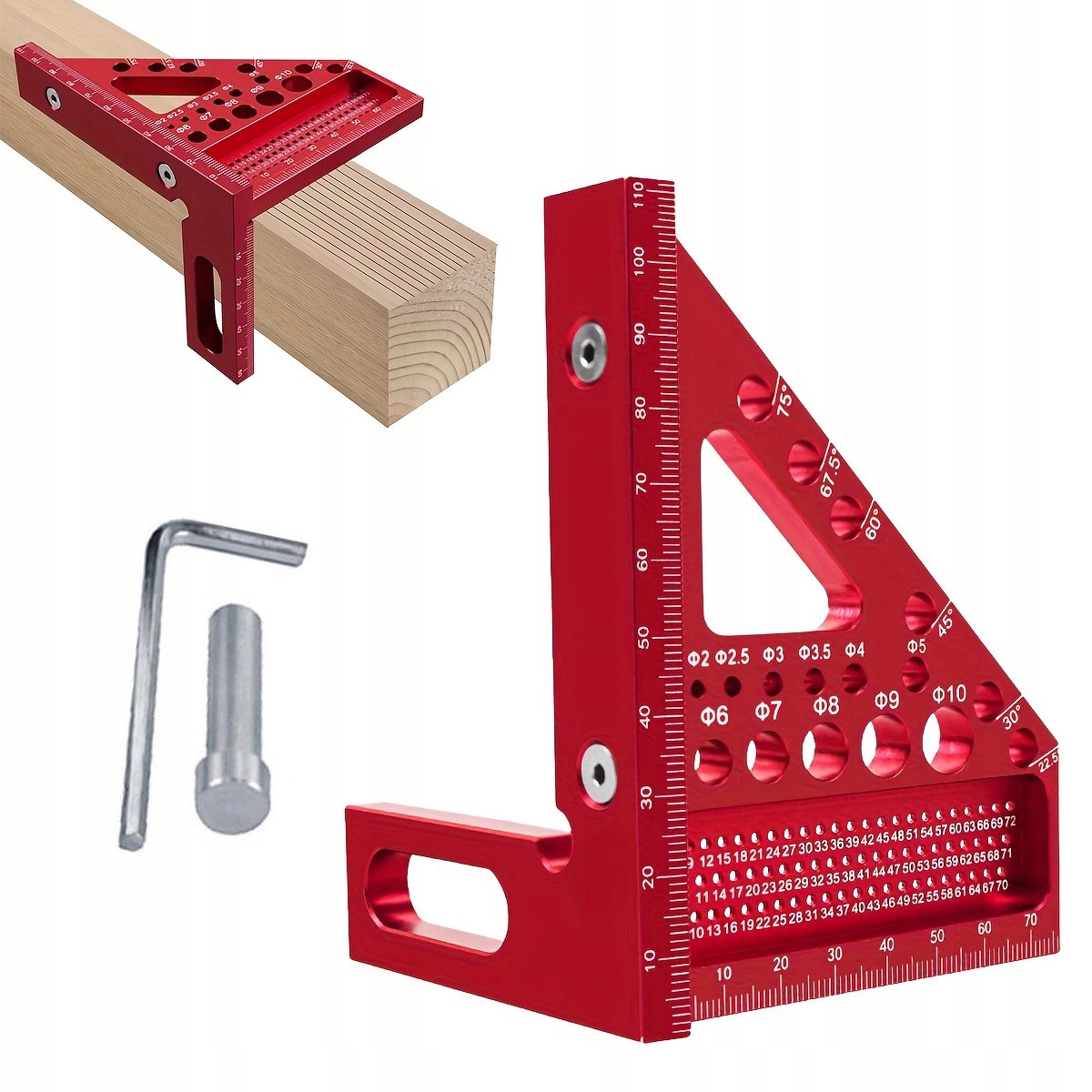 Precisie Aluminium Timmerman Hoekmeter voor Houtmeting en Markering
