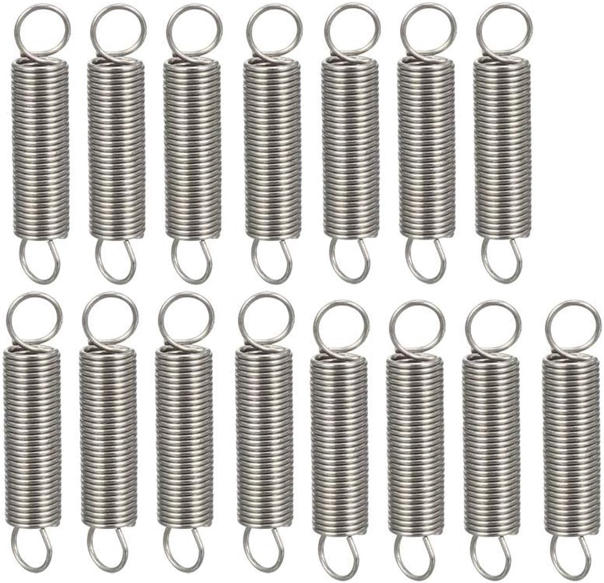 sourcing map 5 stuks. Roestvrijstalen kleine dubbele haak spanveer springveer vervanging 1,2 x 10 x 50 mm 0.4x4x20mm-15pcs
