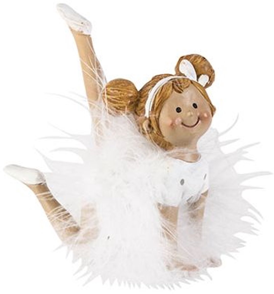 Cosy @ Home Beeld Ballerina Wit 7,5x4xh9cm Polyresin