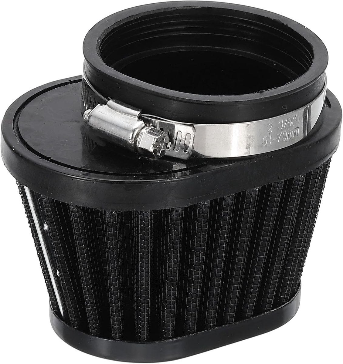 Motorfiets luchtfilter universeel 60 mm, paddestoel hoofd inlaatluchtfilter ovale klem op luchtmotor reiniger voor crossmotor pit fiets bromfiets scooter ATV Go kart kar onderdelen, zwart