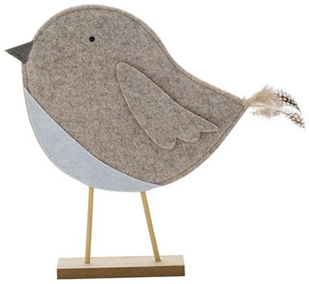 Vogel Beige 28x4xh30cm Vilt