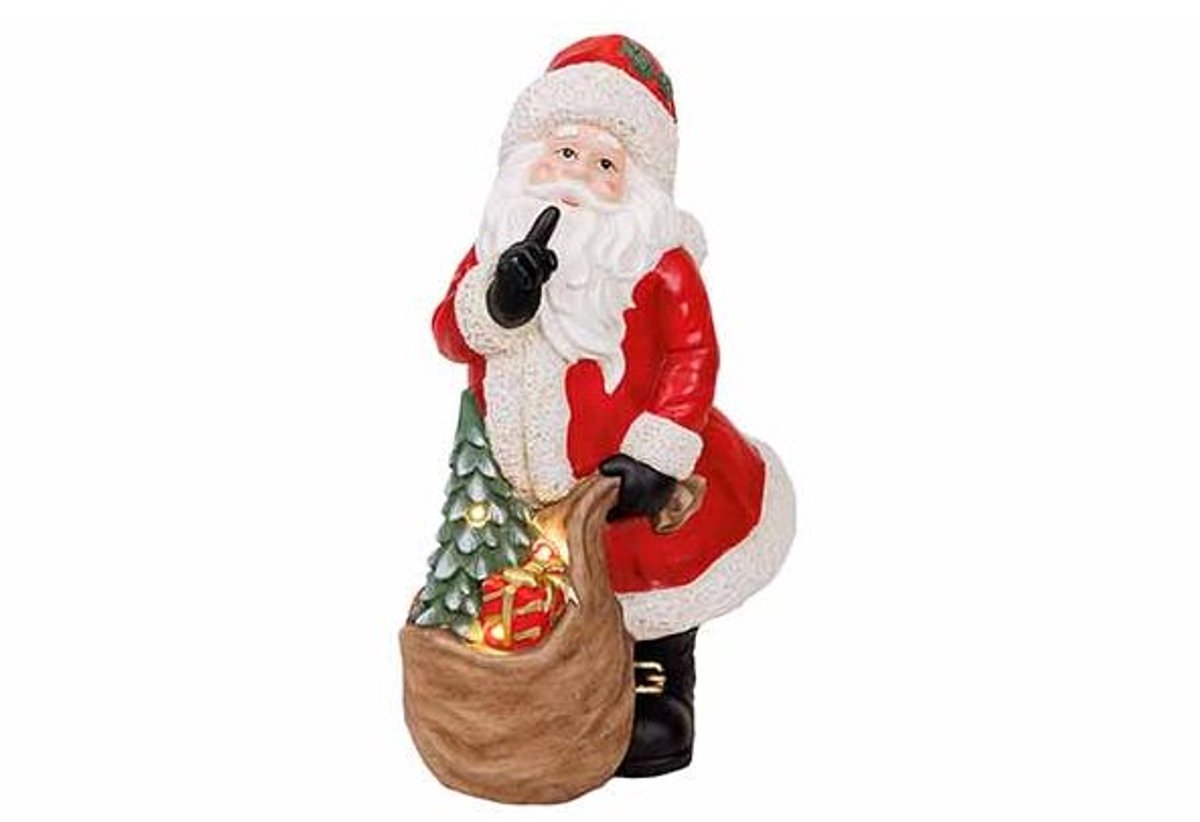 Kerstman Led Light Rood Wit 36x30xh60cm Magnesium