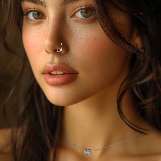 Neuspiercing, set van 4 stuks, 18 g, 20 g, ringd clicker, segment, neusring, chirurgisch staal, L-vorm, spiraal, opaal, CZ ringen, neusstud — afbeelding 3
