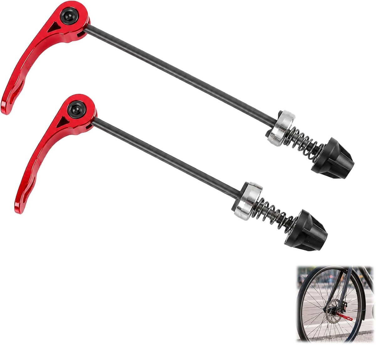 2 stuks snelvergrendeling voor achterwielen – snelbevestigingen van staal en aluminium – compatibel met mountainbike, straat, wandelen, vouwfiets