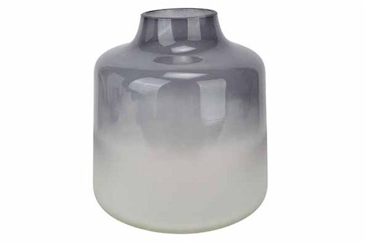 Cosy @ Home Vaas Frosted Bottom Grijs 20x20xh21,7cm Rond Glas