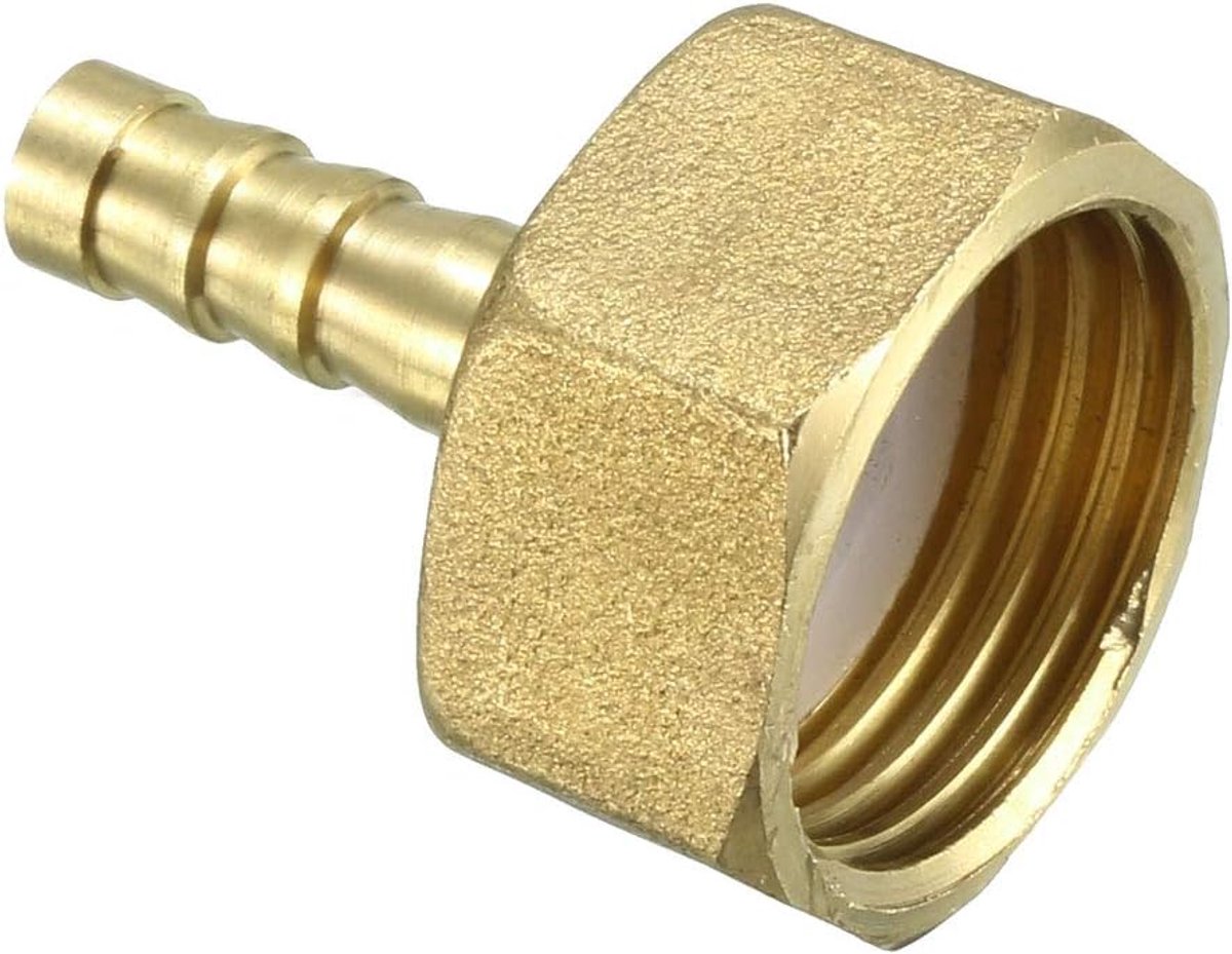 sourcing map messing tuit buisverbinder steeknippel adapter 6mm x 1/2 PT bus buis 6mm x 1/2 PT, 1 Pack