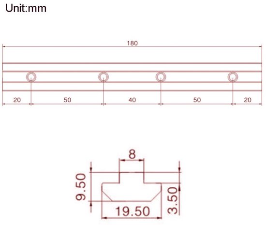 4 stuks rechte lijn connector lengte 7,1 inch joint beugel met M6 schroeven voor 4040 serie T-slot 8 mm aluminium extrusieprofiel (4040 serie rechte nietjes-zwart) — afbeelding 2
