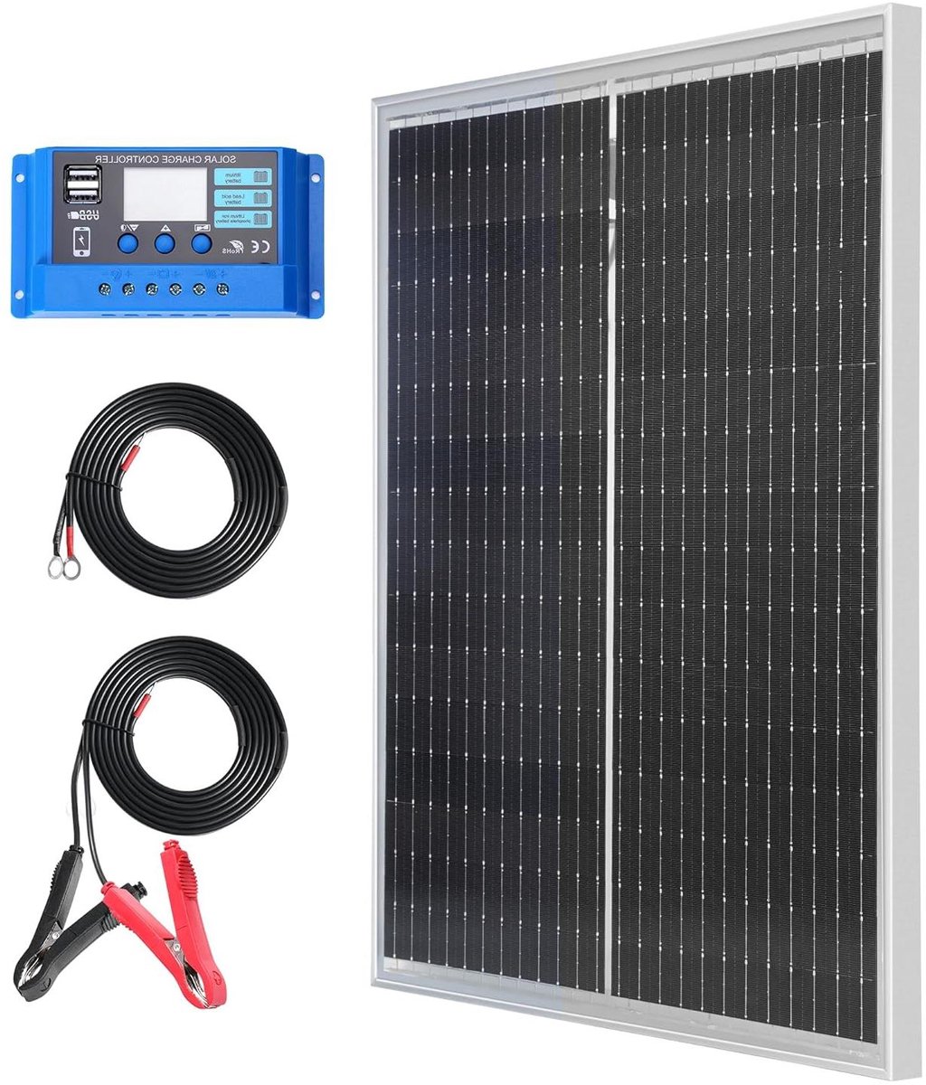 Zonnepaneel Set - Zonne-energie Systeem - Energie Opladen - Monokristallijn Paneel - 50 Watt - Zwart