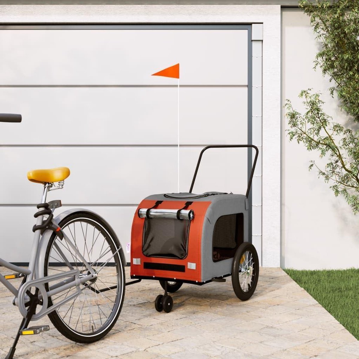 Fietskar Huisdieren - Hondenkar Aanhanger - Comfortabel Reizen - Robuust IJzeren Frame - 755 x 54 x 105 cm