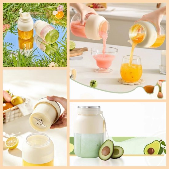 Mini Blender - Smoothie Maker Juicer - Verse Drankjes Maken - 38-Bladen Systeem - 1300 ml - Wit van MINI — afbeelding 3