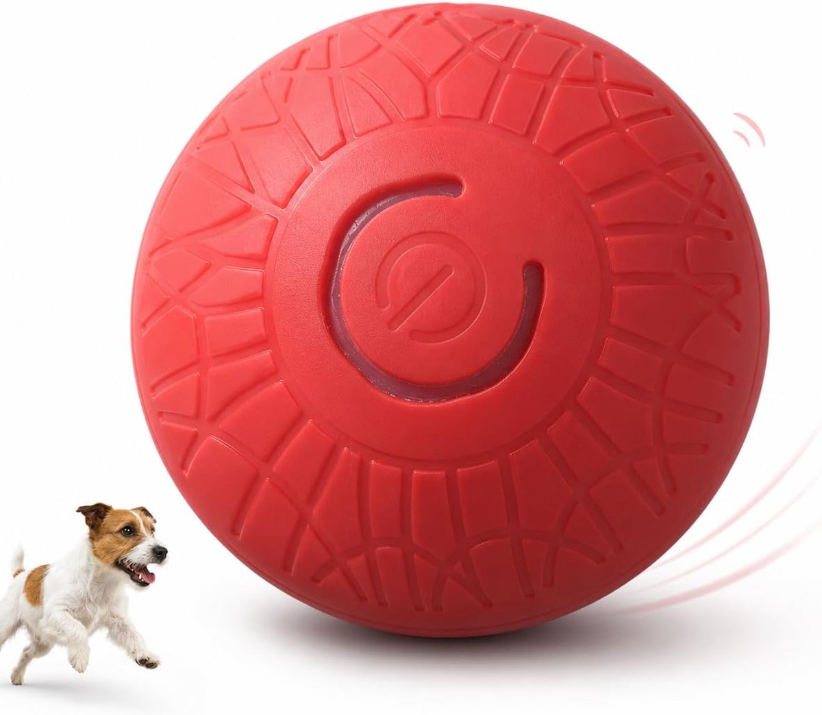 Interactieve Bewegende Hondenbal Voor Puppy En Kleine Hond - USB C Oplaadbaar Hondenspeelgoed Met Automatische Beweging En Geluid - Bijtbestendige Speelbal Voor Mentale Stimulatie Training En Activiteit - Rood