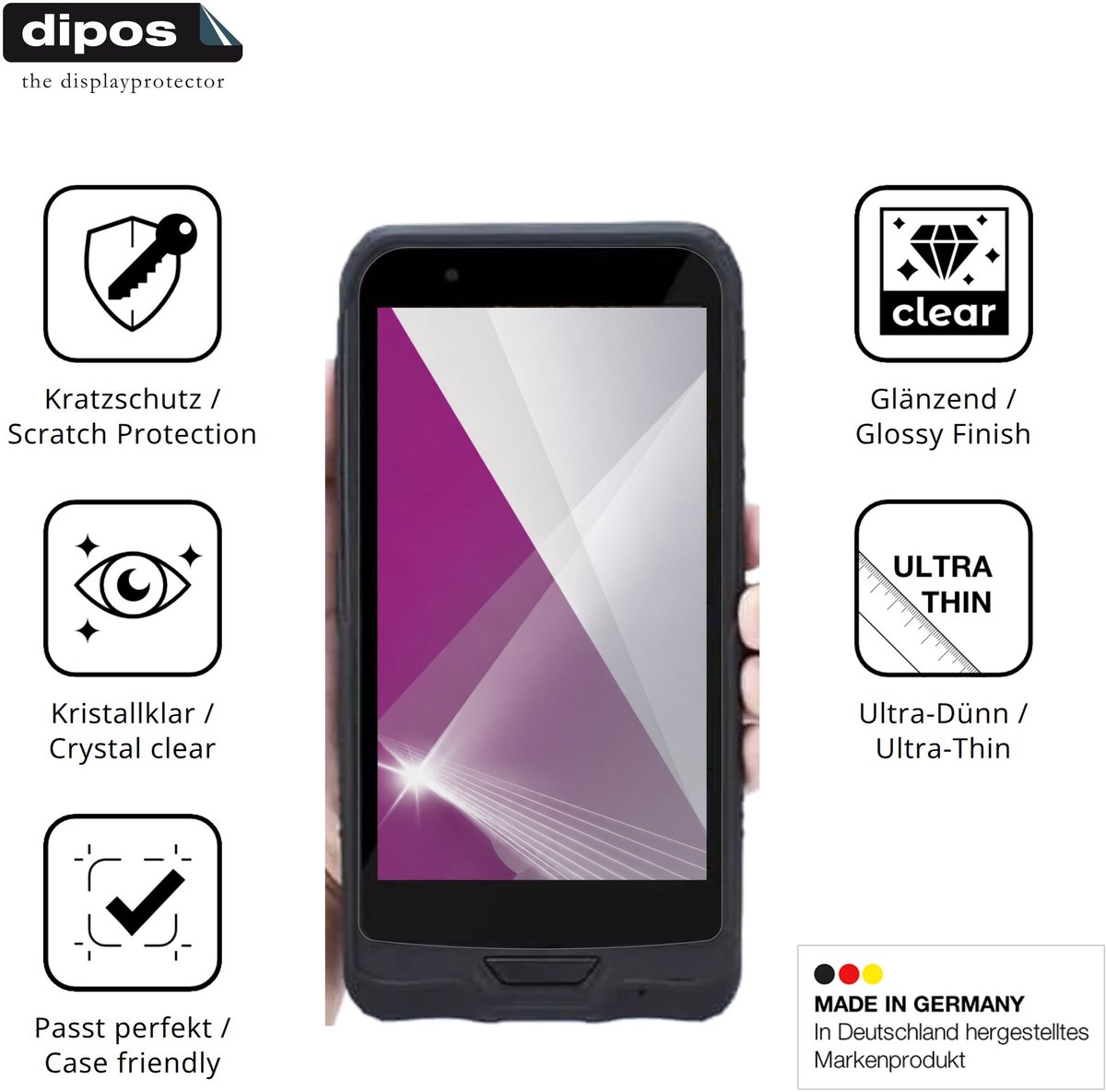 dipos – 4x Beschermfolie geschikt voor Conker NS6 | Krasbestendige & heldere Screenprotector Ultra-Thin