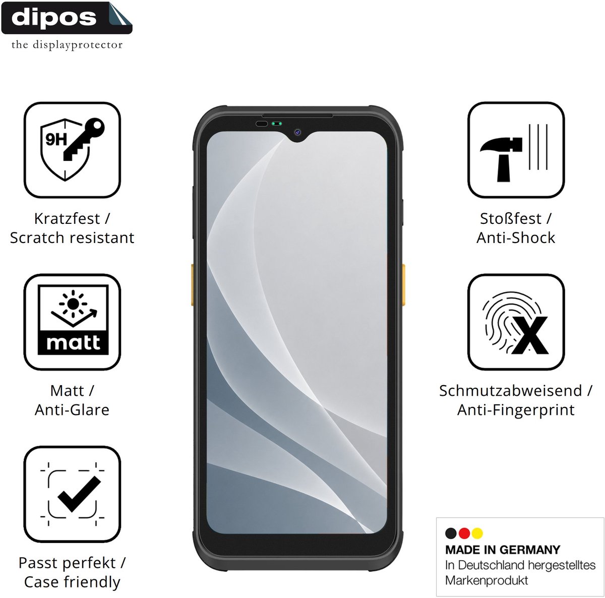dipos – 2x Matte Pantserfolie geschikt voor Conker SX65 | 9H Screenprotector