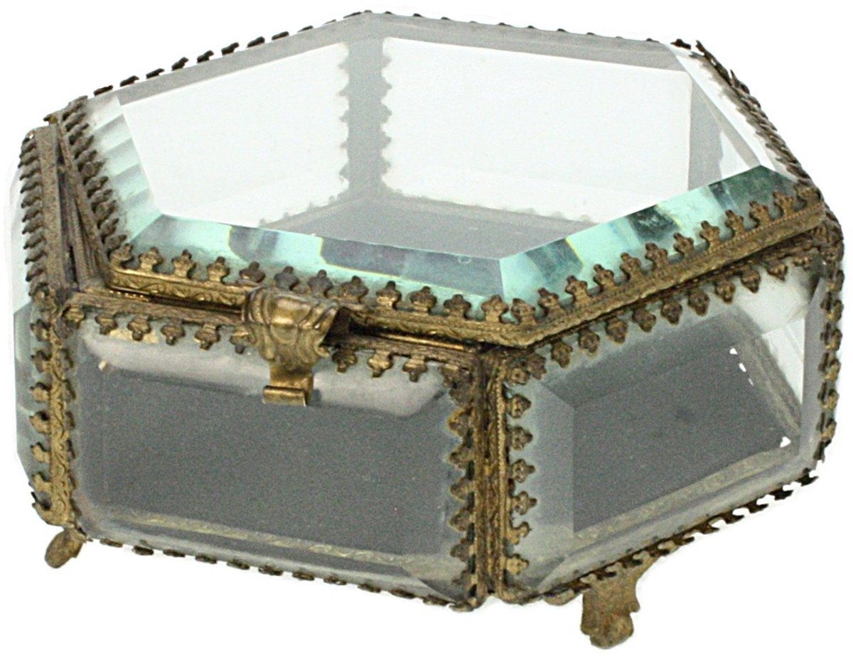 Glazen juwelendoos 14x12x7,5cm
