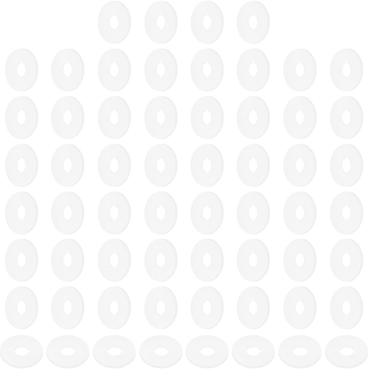 Platte afdichtingen, 120 stuks 6 mm ID 18 mm OD 1,5 mm dik kunststof afdichtingen platte ronde afdichting sluitringen vervanging voor sanitaire armatuur slangbevestigingsschroef, wit