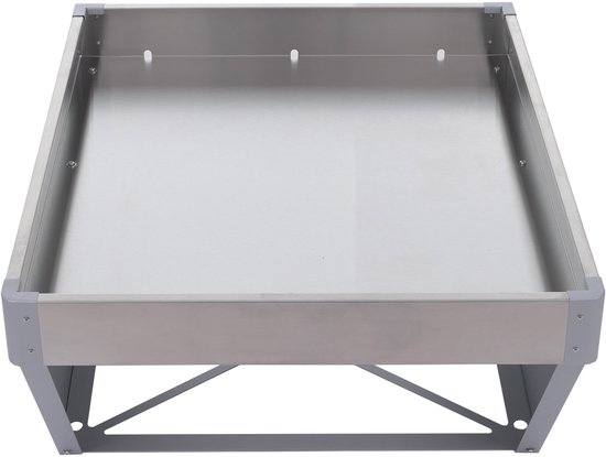 Robotmaaiergarage met plantenbak MCW-P41, dakoverkapping grasmaaier metaal 40x60x70cm ~ roestvrij staal, gegalvaniseerd grijs van Merkloos	 — afbeelding 5