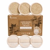 Fritzline 6x Loofah Gezicht Scrub Pad - Gezichtsverzorging - Loofa - Scrub Handschoen - Natuurspons - Vegan - Herbruikbaar