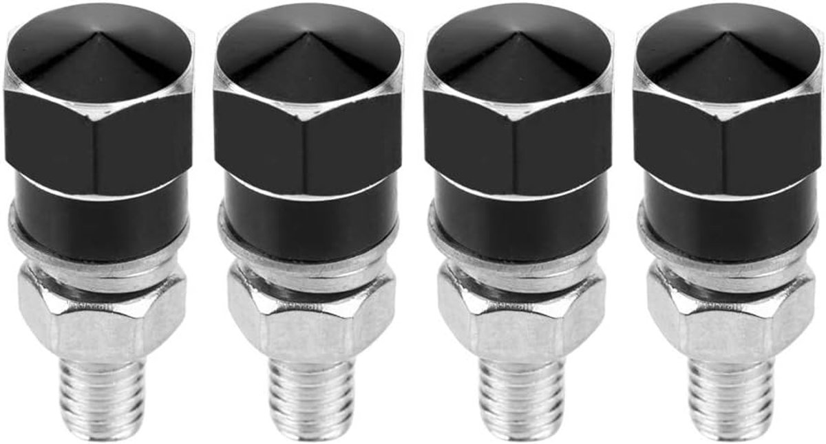 frame bouten, 4 stuks universele draad nummerplaat frame bouten Schroeven voor motorfiets(King Kong Black)