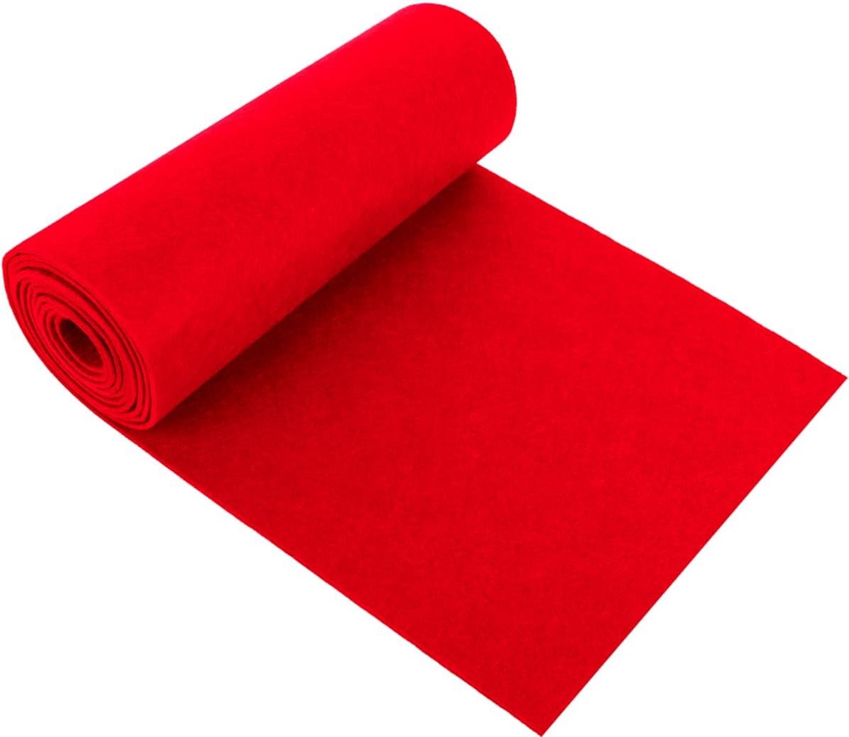 Stof, 30 cm x 250 cm x 3 mm, decovilt, zakvilt, viltstof voor vilt tafelloper, DIY, handwerken, decoratie, opbergtas voor knutselen (Rood)