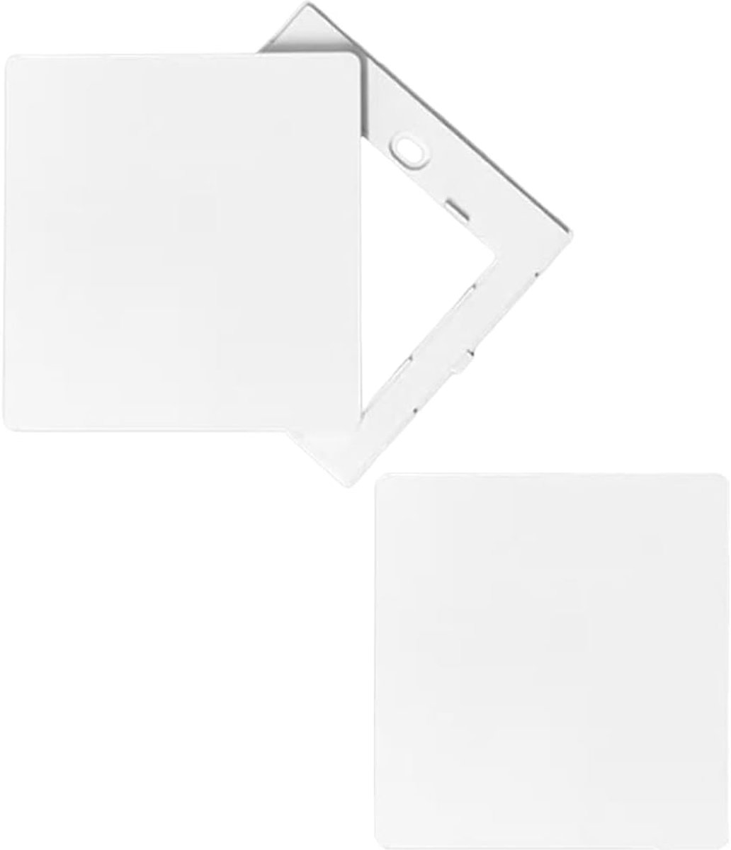2 stuks blinde wandplaat, blindkap, wandstekker, kunststof, schroefloos, eenvoudig, wit, voor ongebruikte stopcontacten of schakelaars, 8,6 x 8,6 cm