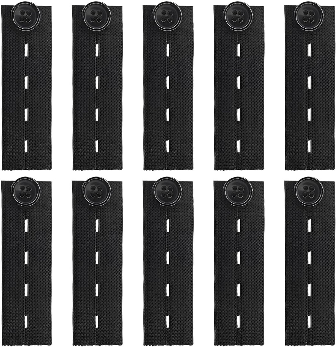 10 Stuks Taillebandeverlenging,Broekknoopverlenging,Broekverlenging Verstelbare Elastische Taillebandeverlenging,Uitbreiders voor Mannen En Vrouwen