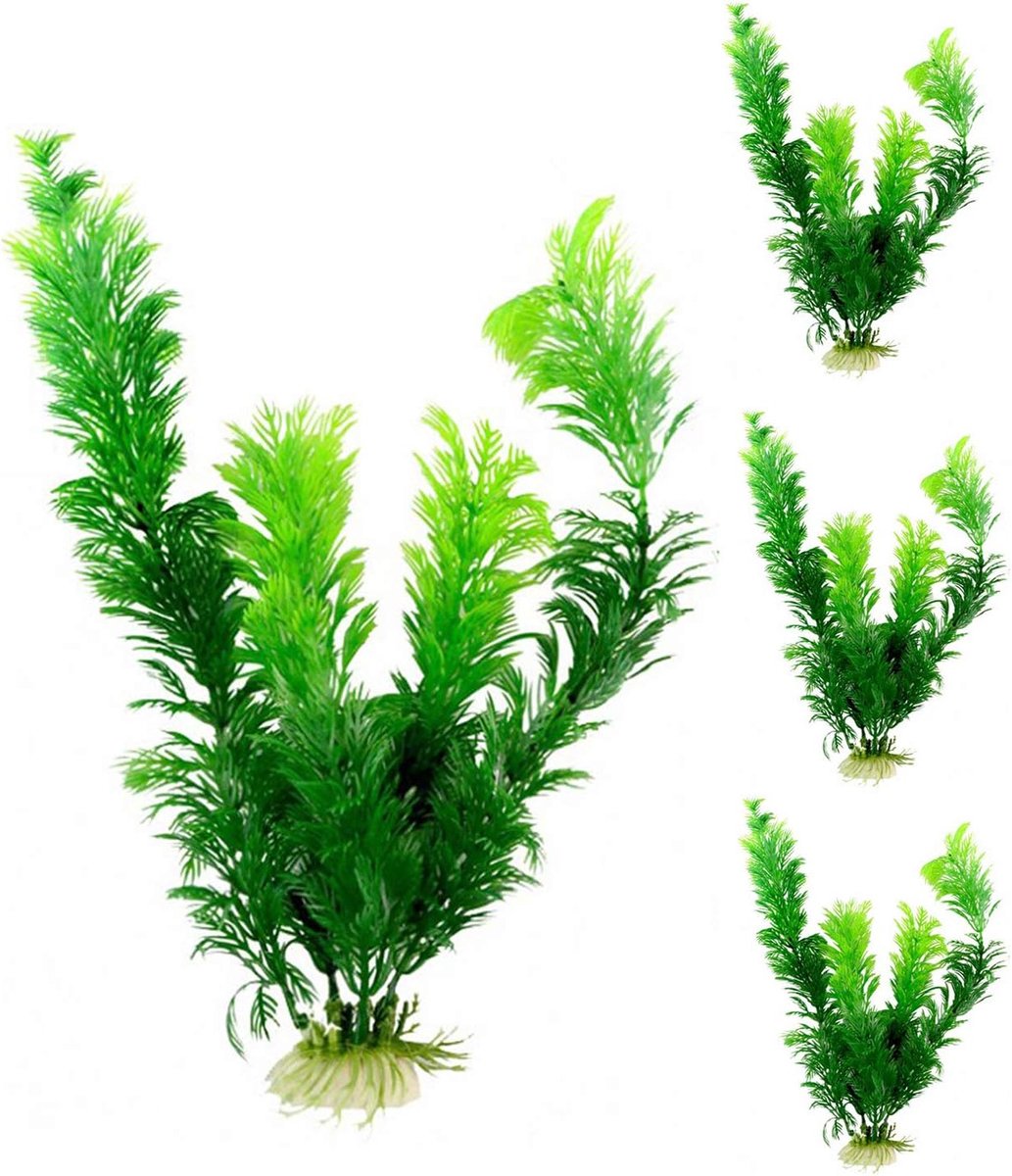 4 stuks aquariumplantendecoratie, kunststof aquariumplanten, kunstaquariumornamenten voor aquariumdecoratie, plastic planten, vissen tank decoratie, vissen tank plastic planten voor aquaria