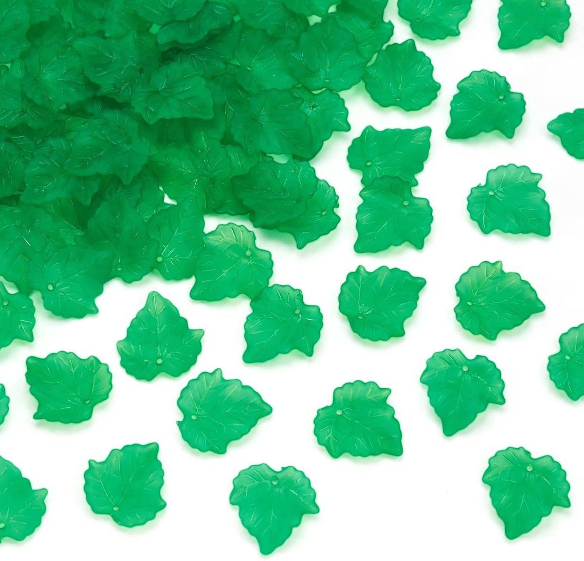100 stuks transparante matte acryl blad hangers plastic kraal charme met ader 24x22.5mm voor doe-het-zelf sieraden maken knutselen, groen