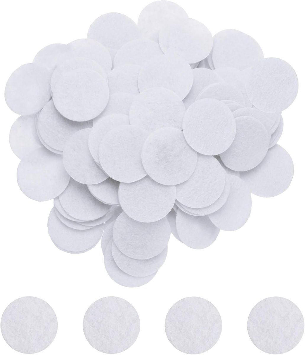 500 stuks ronde viltcirkels, 50 mm, voorgesneden vilten pads van vliesstof, mini-viltcirkels voor naaiprojecten, knutselwerk, wit