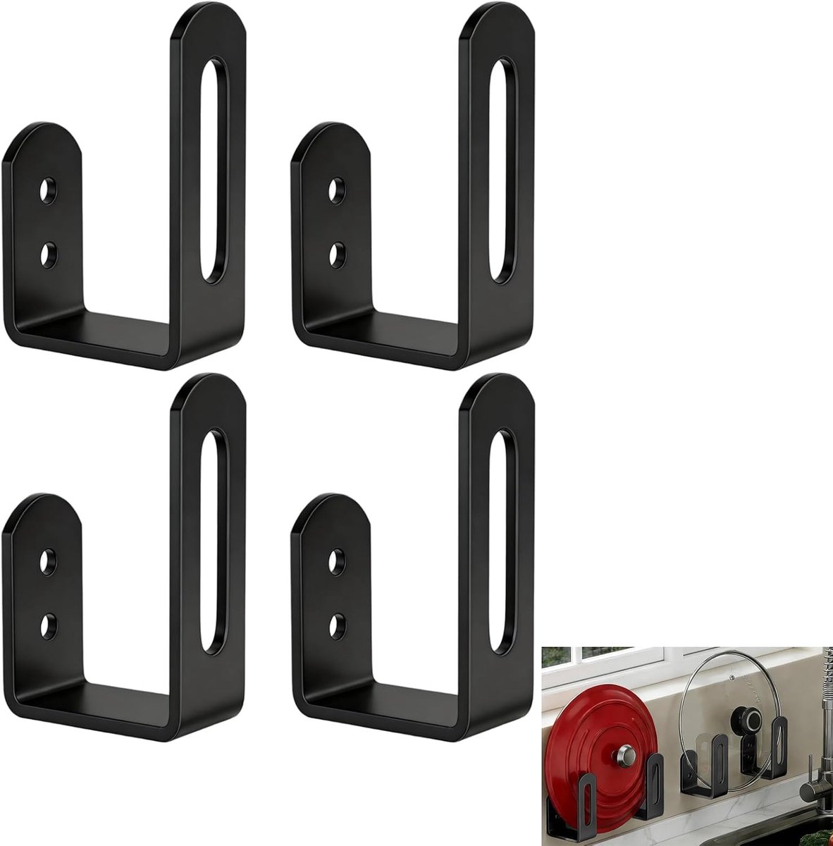 Houders, zelfklevende snijplankhouder, hangende snijplankhouder, roestvrij staal, wandgemonteerde houder, potdeksel-organizer, praktische keuken, snijplank, organizer, sponshouder