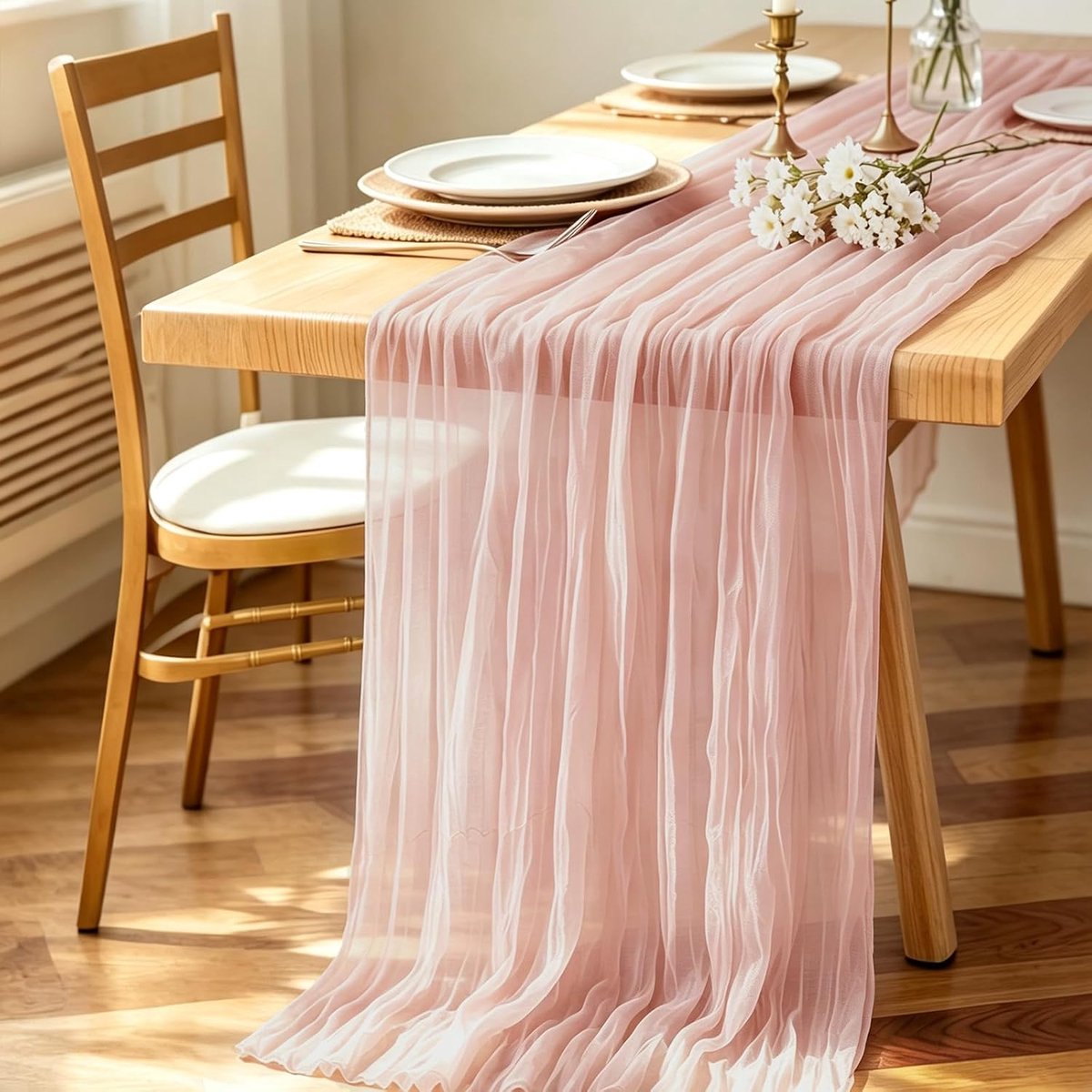 tafelloper van 300 x 90 cm, Bohemian gaas tafelloper