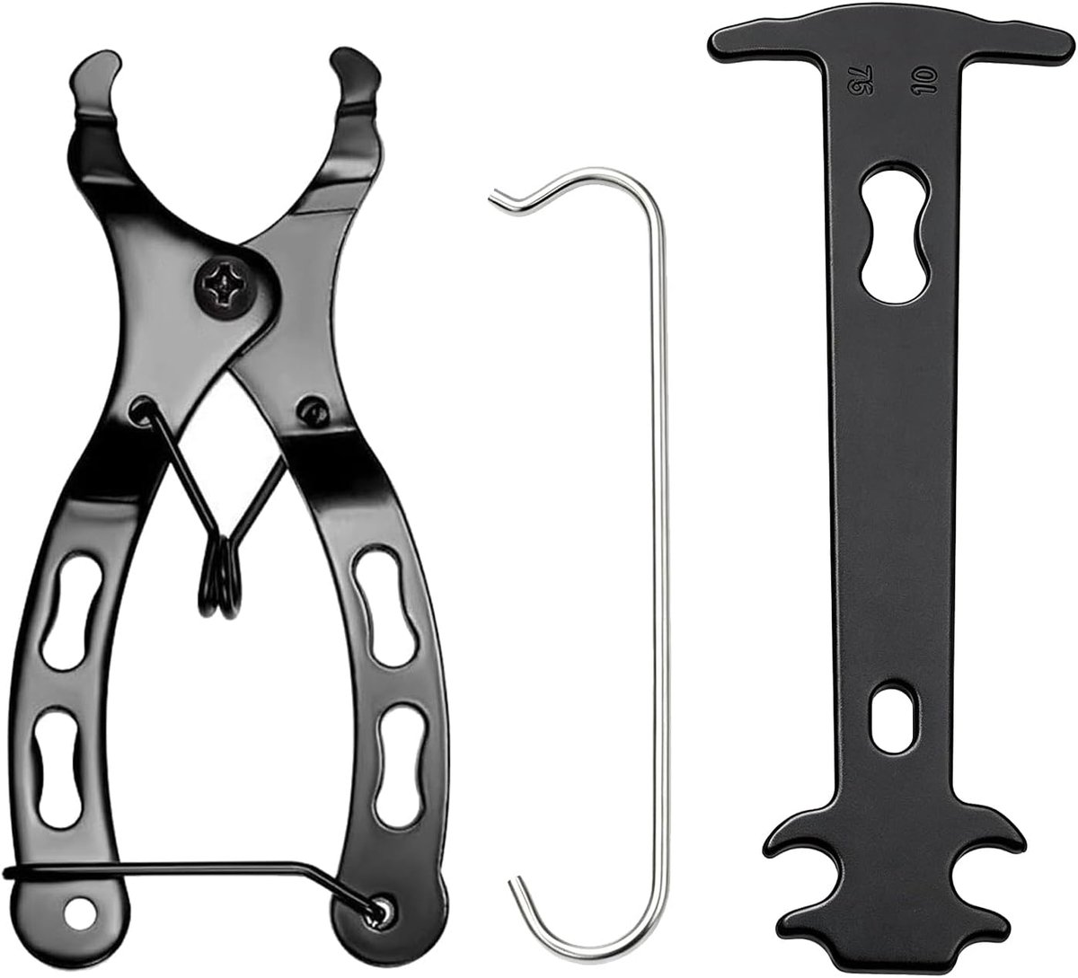 3 stuks kettingtang, fietsgereedschapsset met kettingslot, houttand, hefboomsysteem voor lichte kettingscheiding, draagbaar voor mountainbikes, racefiets, kettingen, reparatiegereedschap, zwart