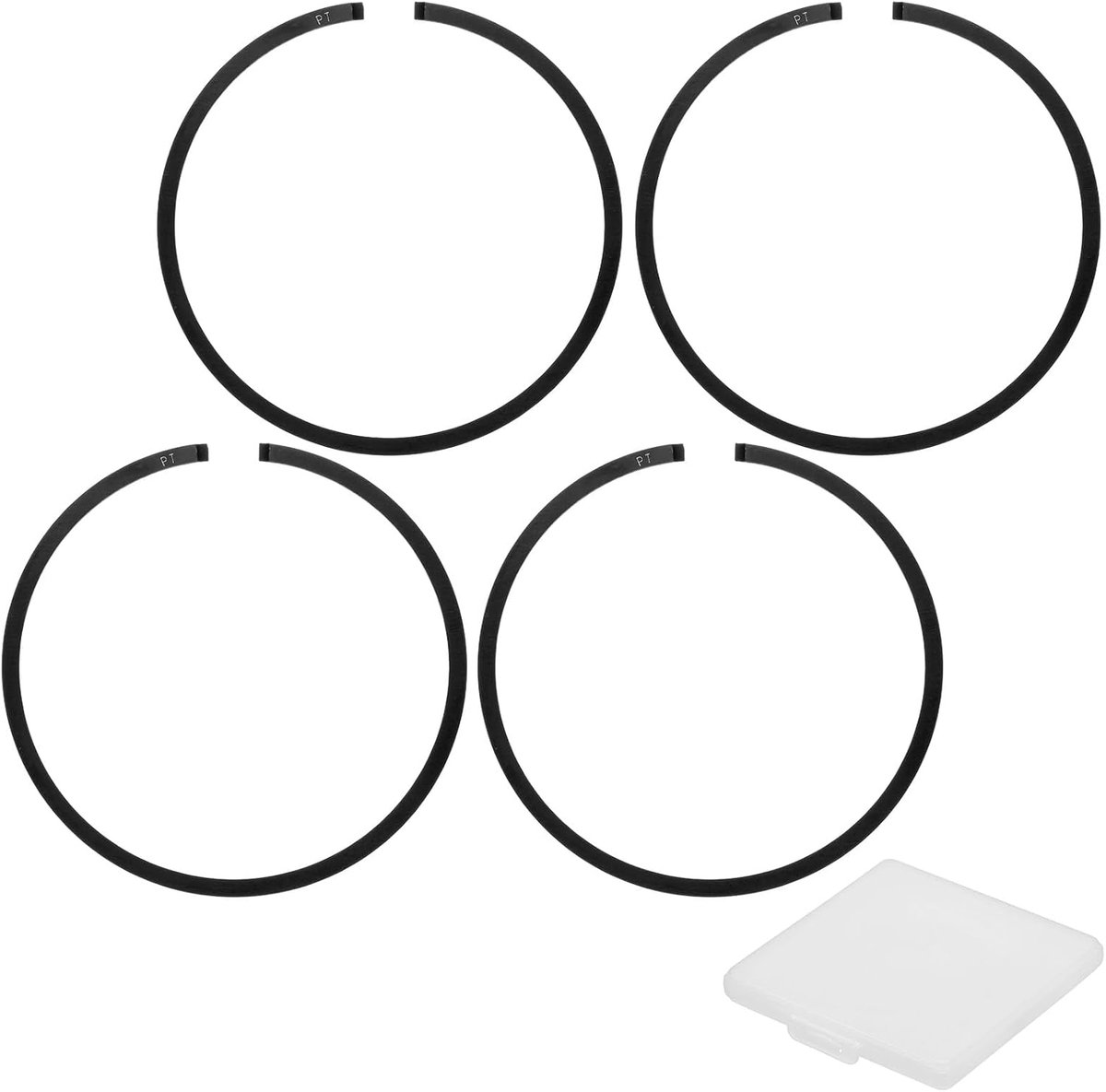 METERXITY Set van 4 zuigerveren voor motor, 54 mm x 1,5 mm dik, smeedijzeren zuigerringset, standaard vervanging voor kleine motoren/motoren/machines [zwart]
