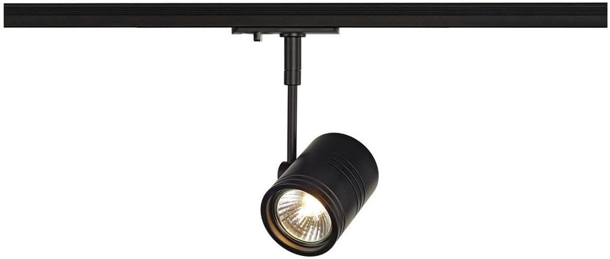 1-fase-systeem armatuur BIMA 1 / spot, led spot, plafondspot, plafondarmatuur, railsysteem, binnenverlichting / GU10 50W zwart